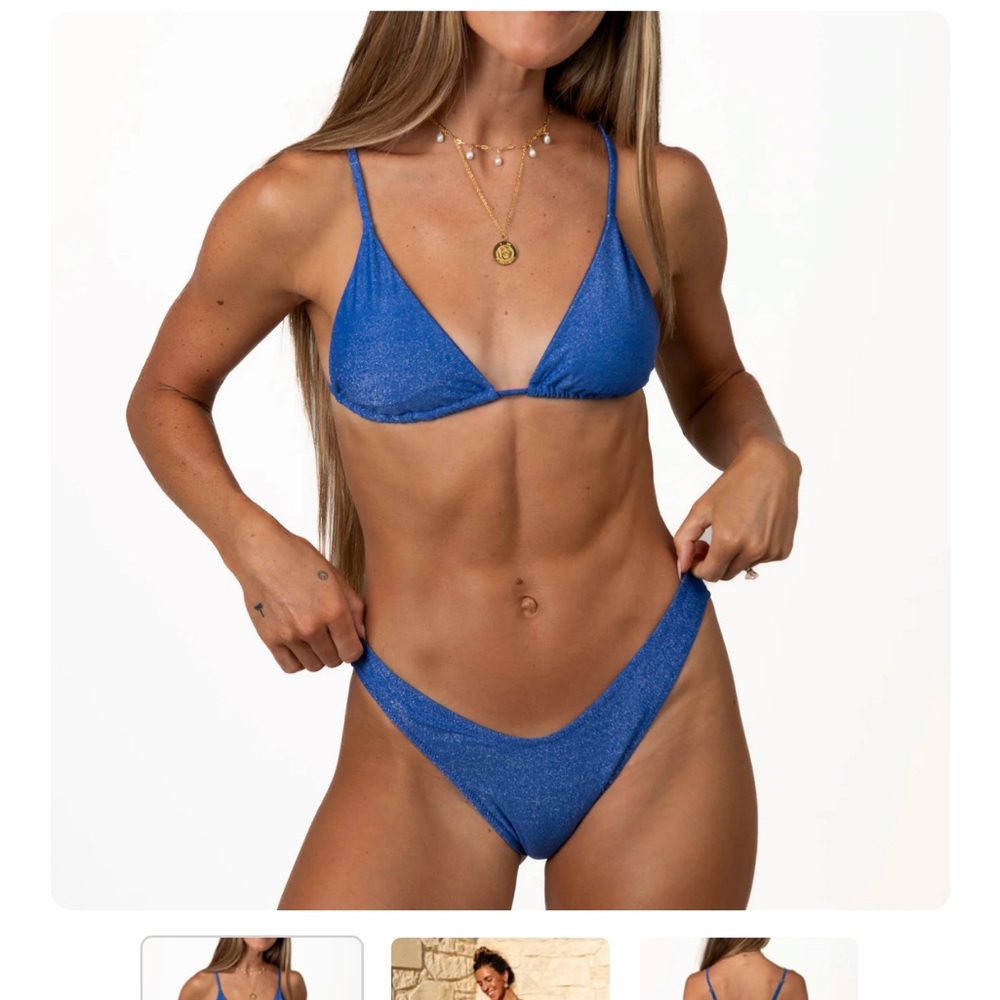 LIKE NEW Honey Swim Azure Shimmer Blue Bikini Set
